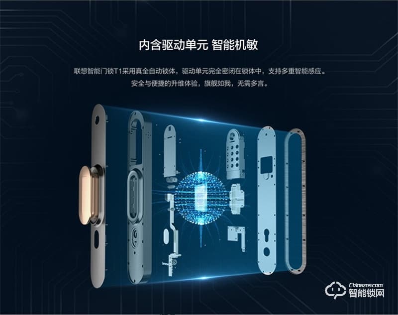 联想智能锁 T1家用防盗门指纹密码智能门锁