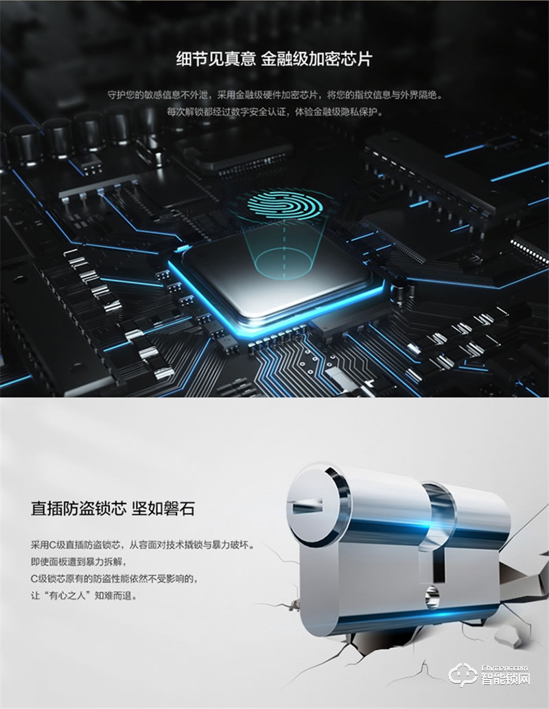 联想智能锁 T1家用防盗门指纹密码智能门锁