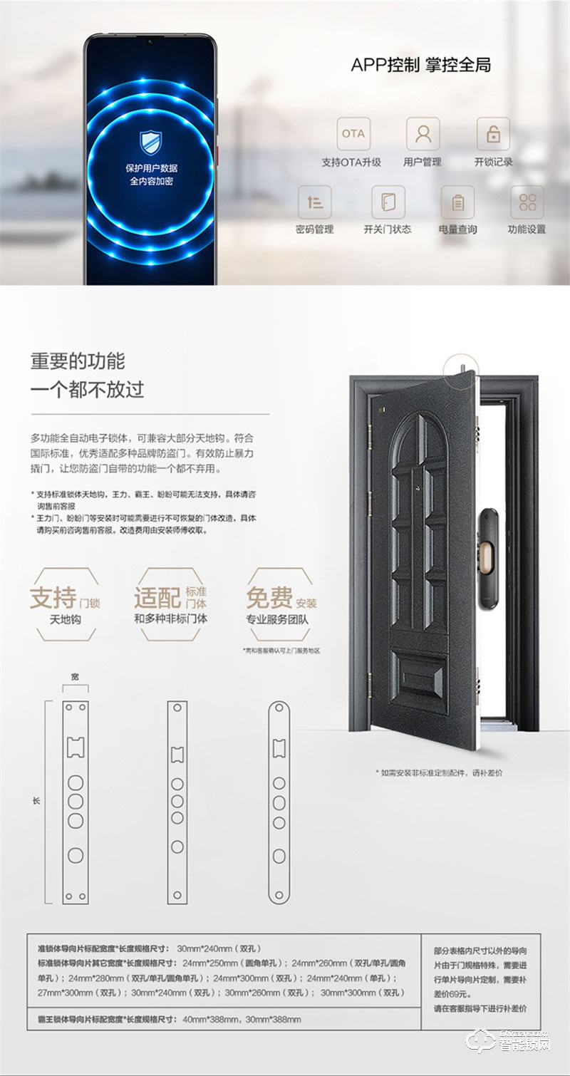 联想智能锁 T1家用防盗门指纹密码智能门锁