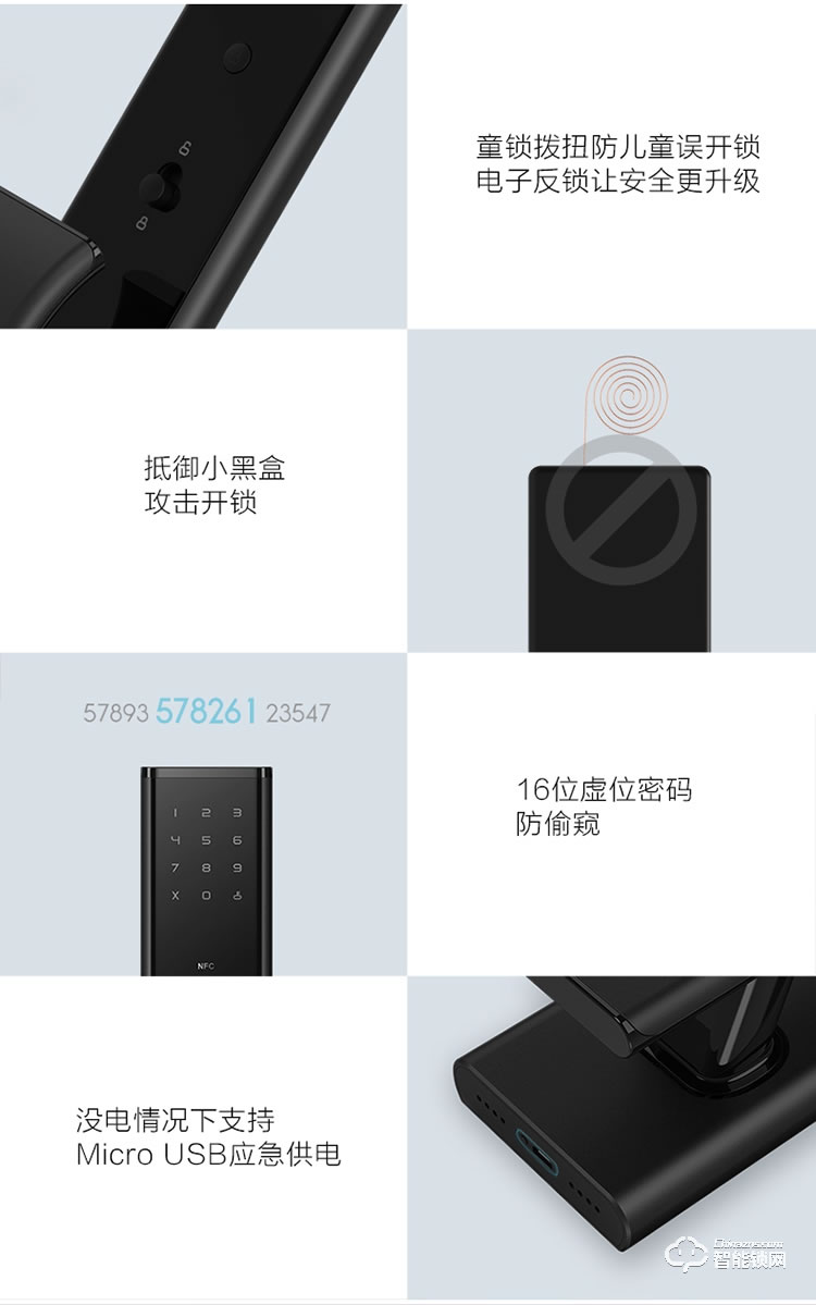 鹿客智能锁 P3推拉款智能指纹密码锁电子锁