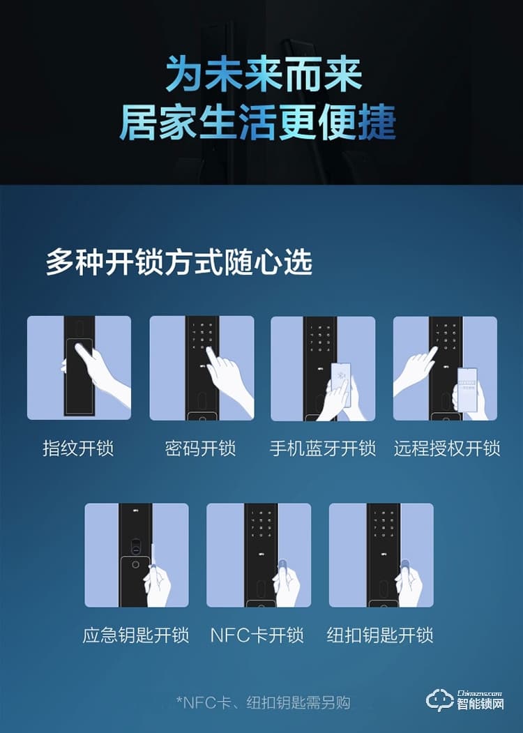 鹿客智能锁 P3推拉款智能指纹密码锁电子锁