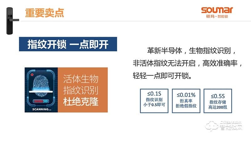 硕贝德智能锁 SF02半导体指纹锁