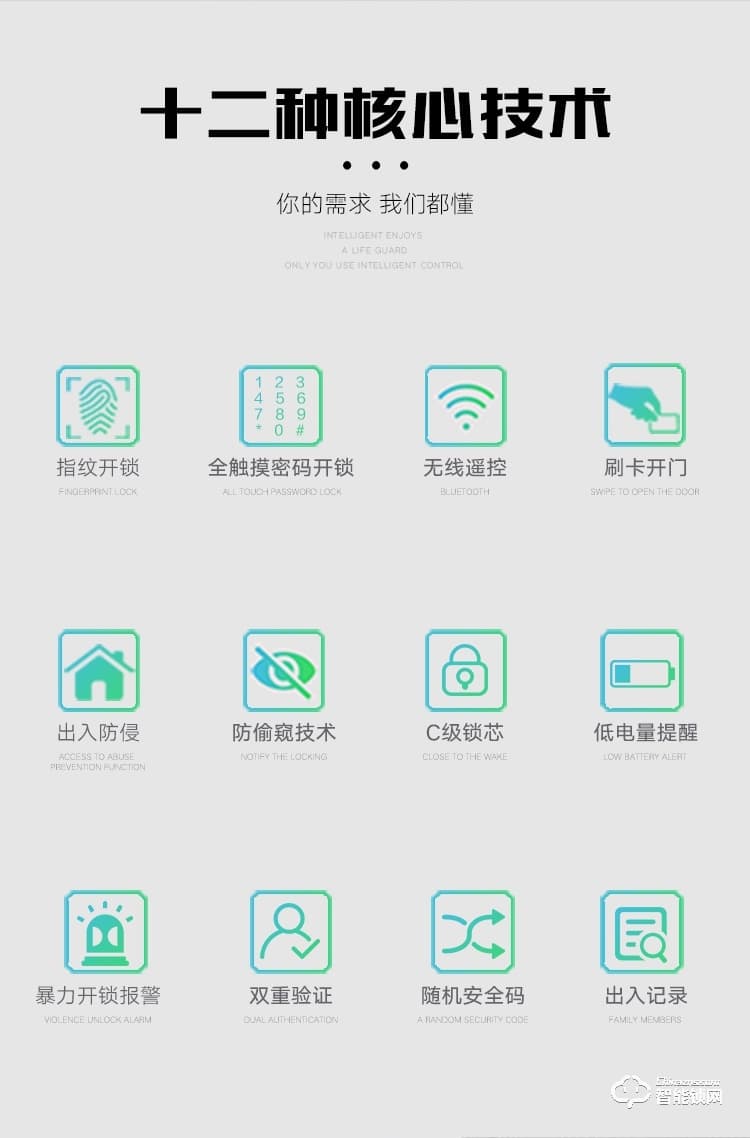 艾创米智能锁 F2全自动新款大门远程密码锁