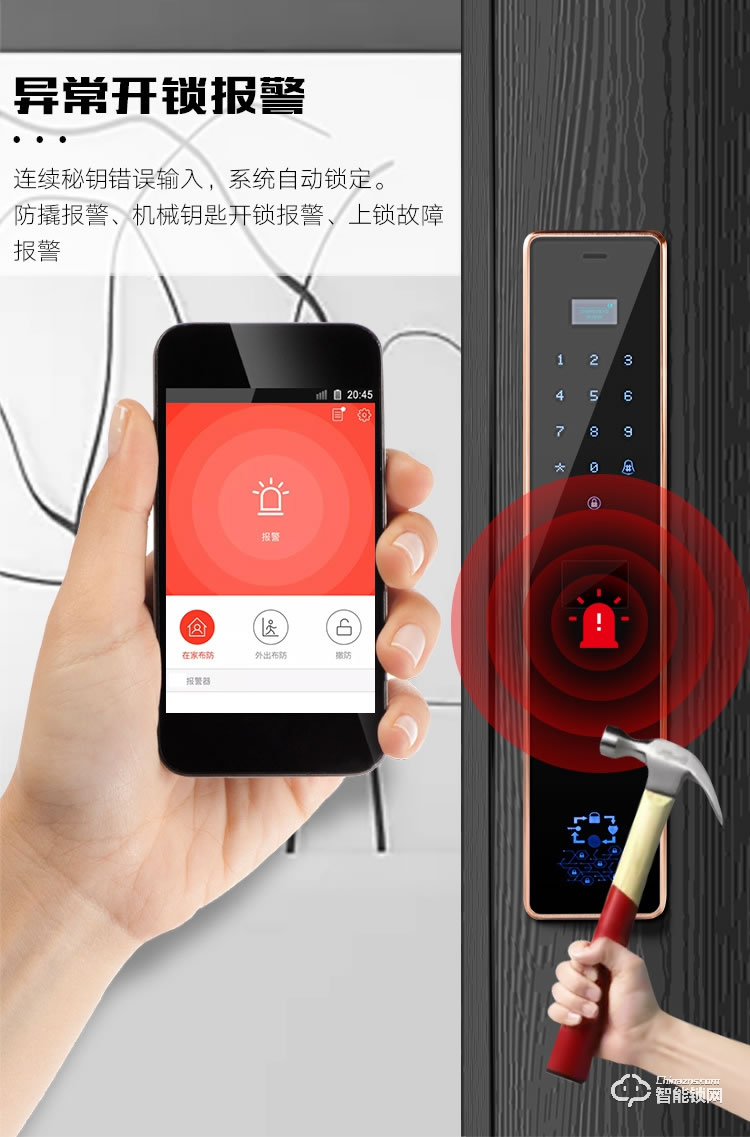 艾创米智能锁 F2全自动新款大门远程密码锁