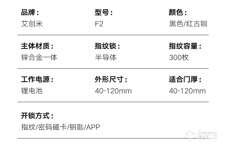 艾创米智能锁 F2全自动新款大门远程密码锁