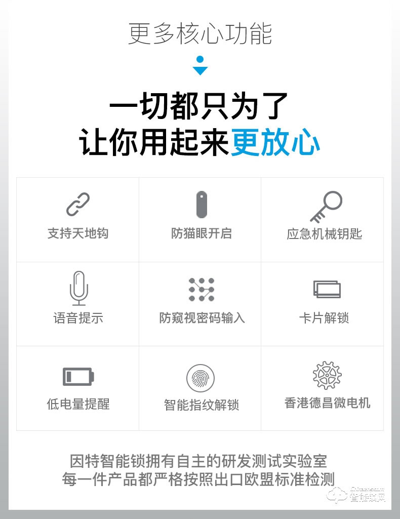 因特智能锁 D90家用防盗门锁通用型电子密码锁
