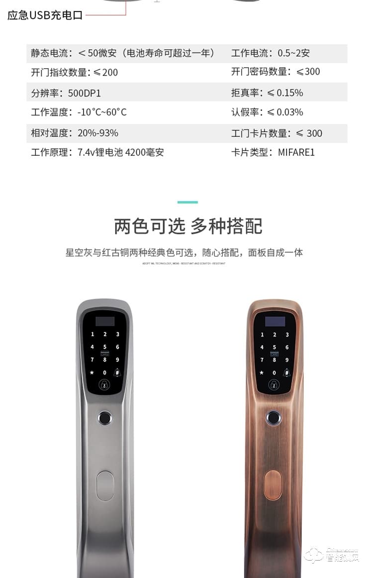 索立捷智能锁 168现代风格智能指纹锁
