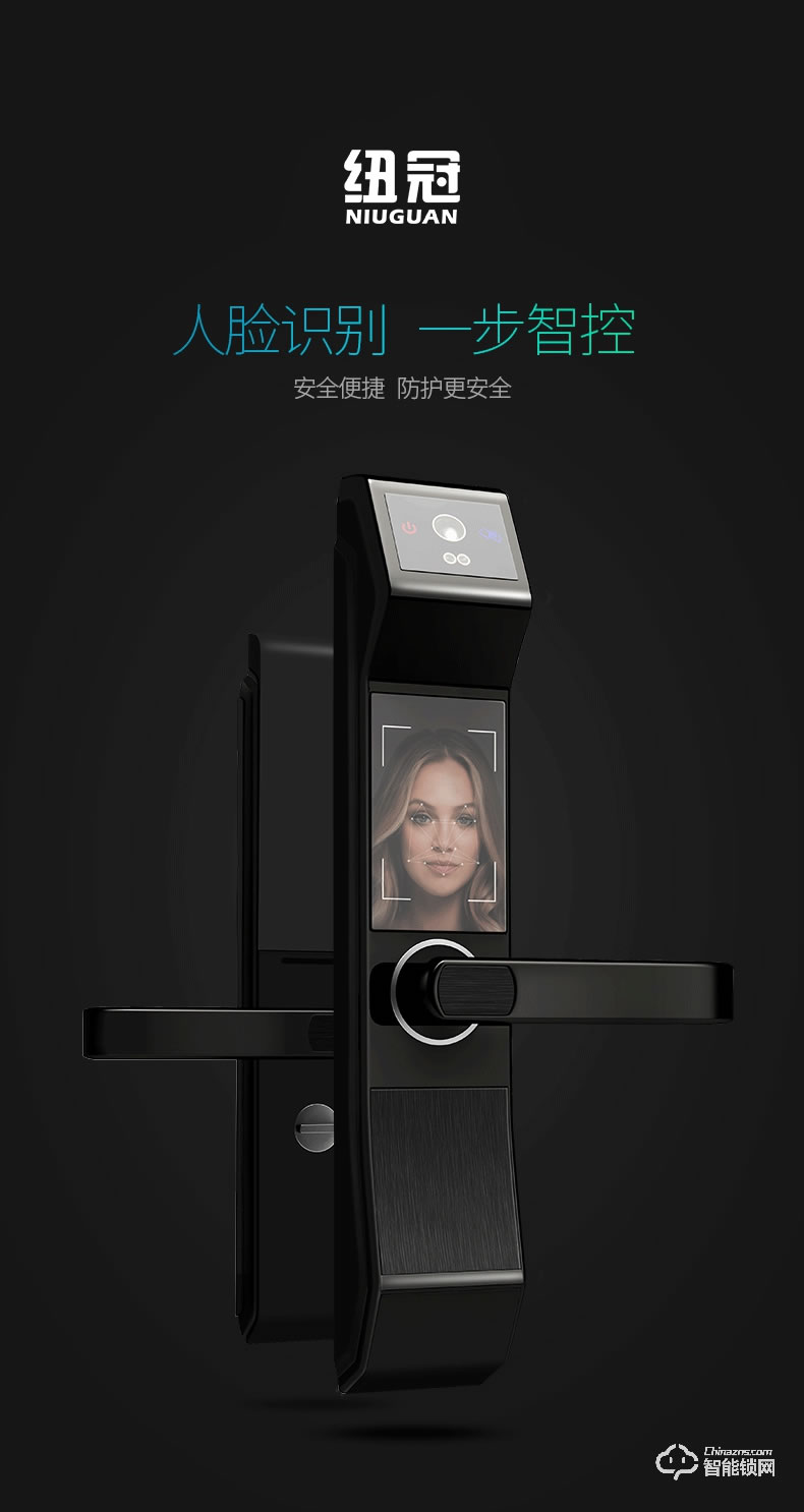 纽冠智能锁 N903家用防盗门人脸识别智能门锁