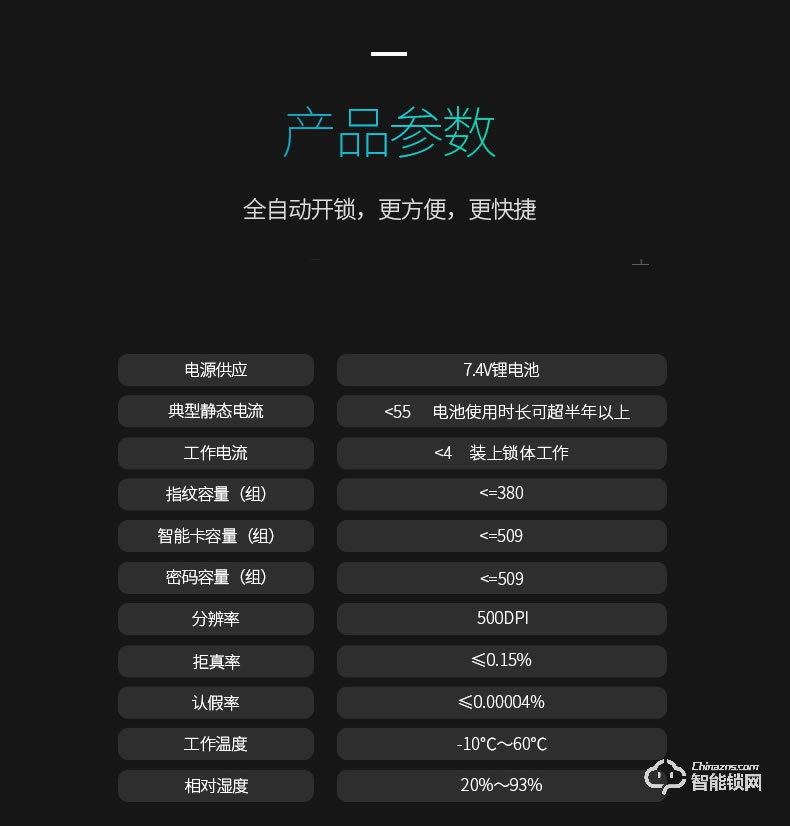 纽冠智能锁 HH907家用防盗门全自动密码锁