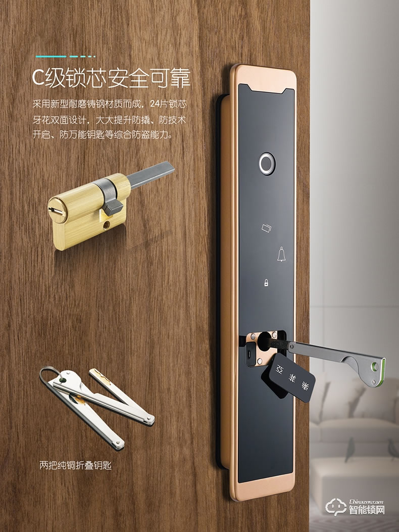索菲亚智能锁 S10R防盗门家用磁卡密码锁