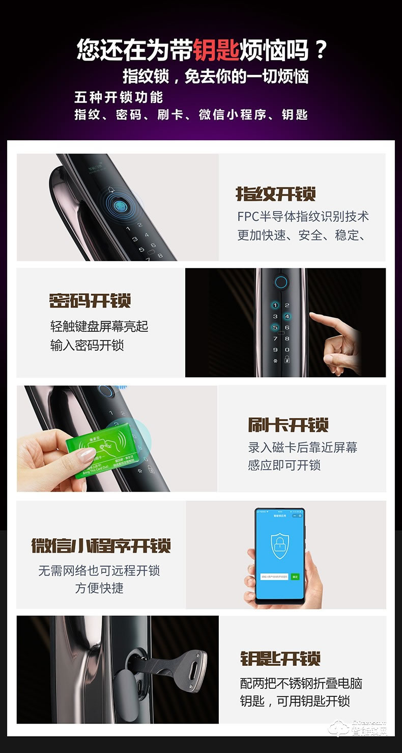 索菲亚智能锁 S88可视猫眼智能密码锁