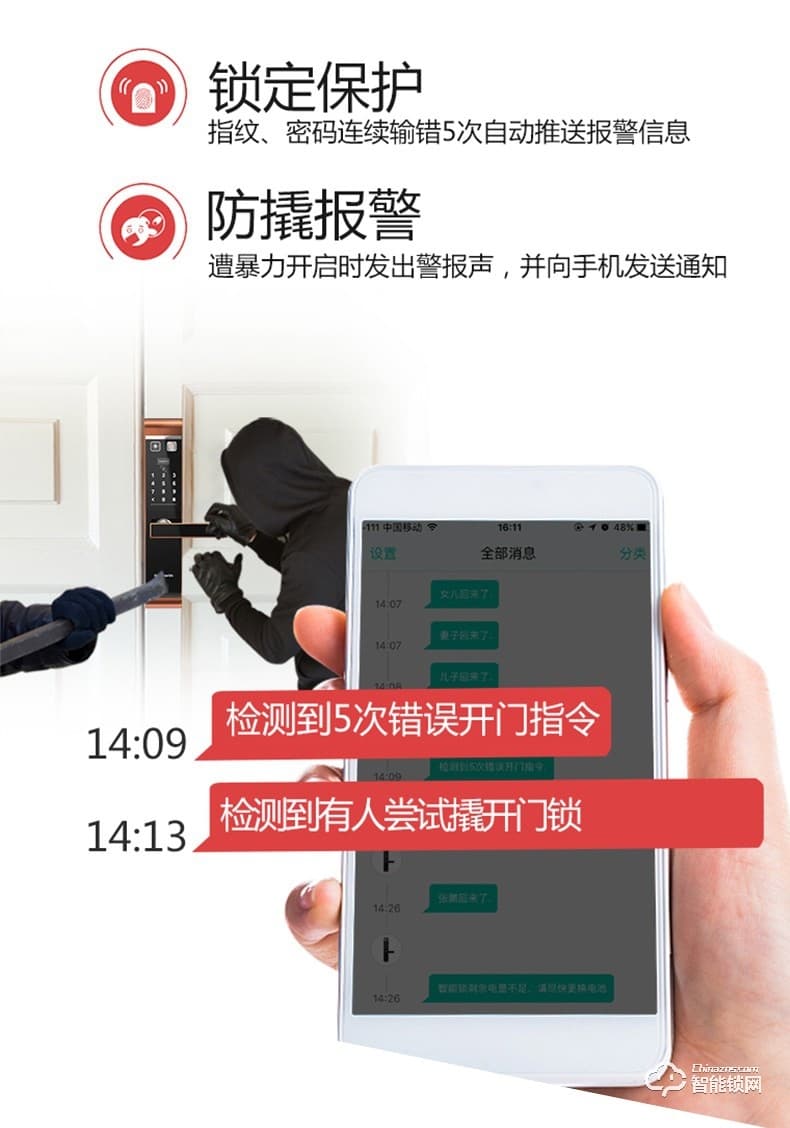 创维智能锁 R8家用智能锁C级锁芯密码锁