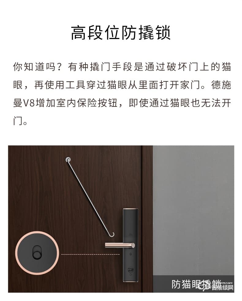 德施曼智能锁 V8家用防盗门密码锁智能锁电子门锁