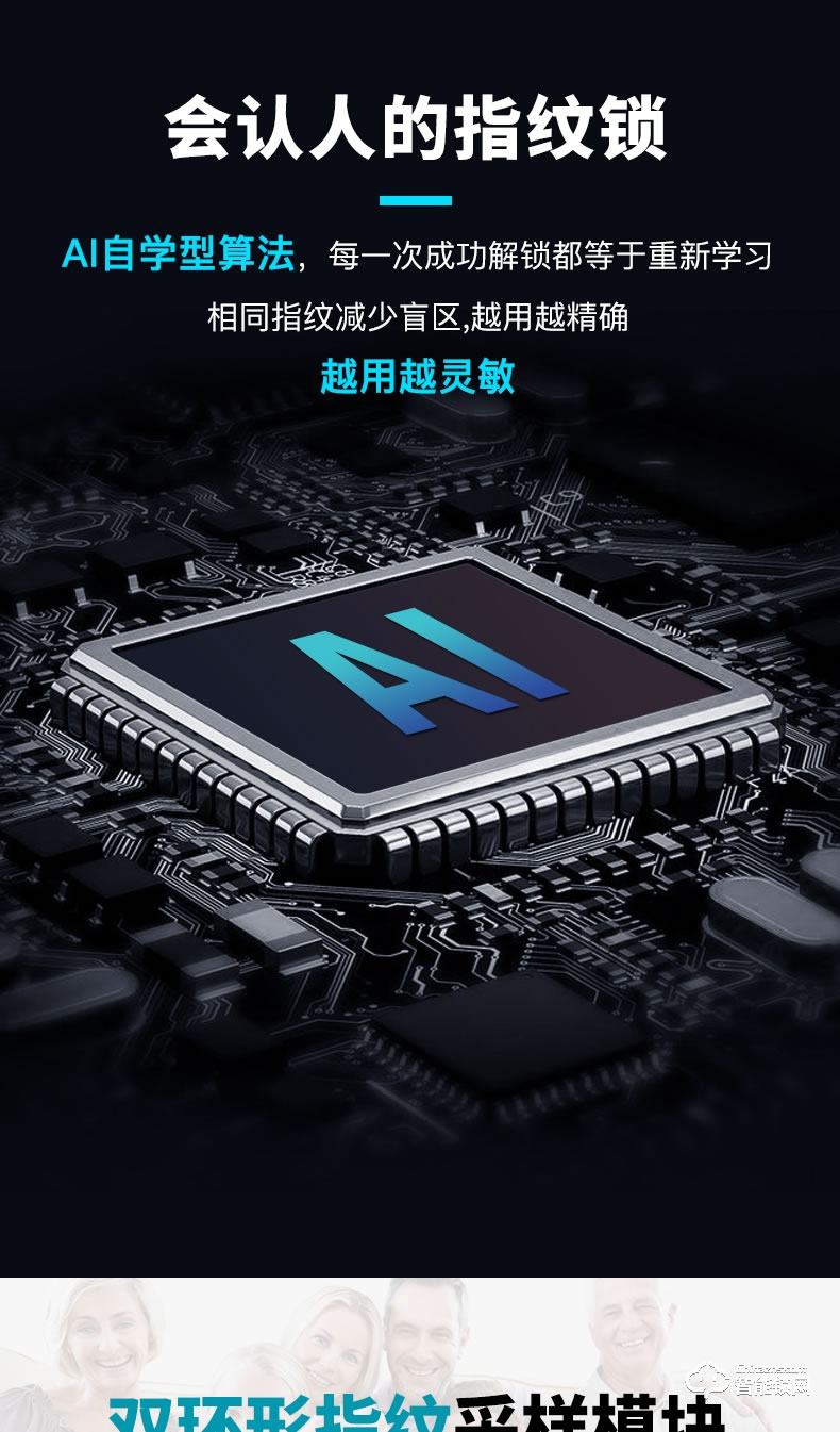 科裕智能锁 E2家用指纹锁防盗门密码锁智能锁