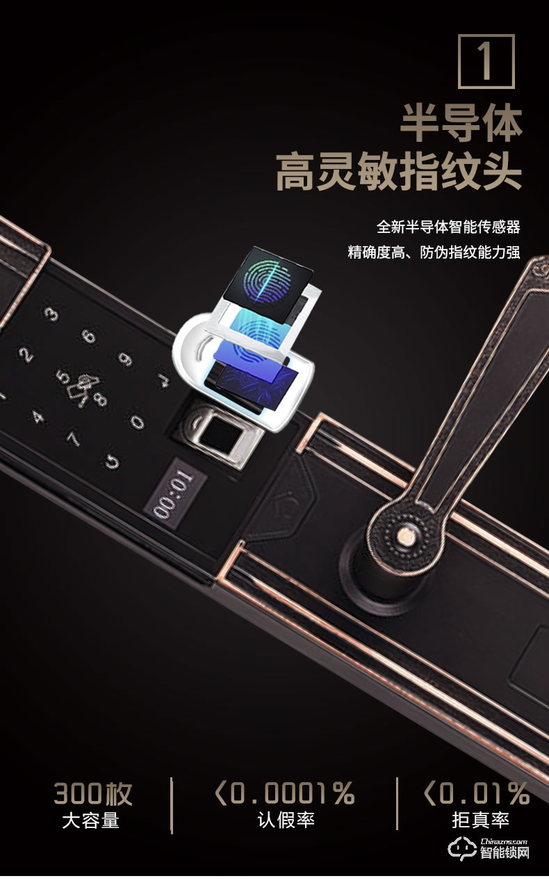 科罗格智能锁 MG-625A自动大滑盖别墅门指纹锁智能锁