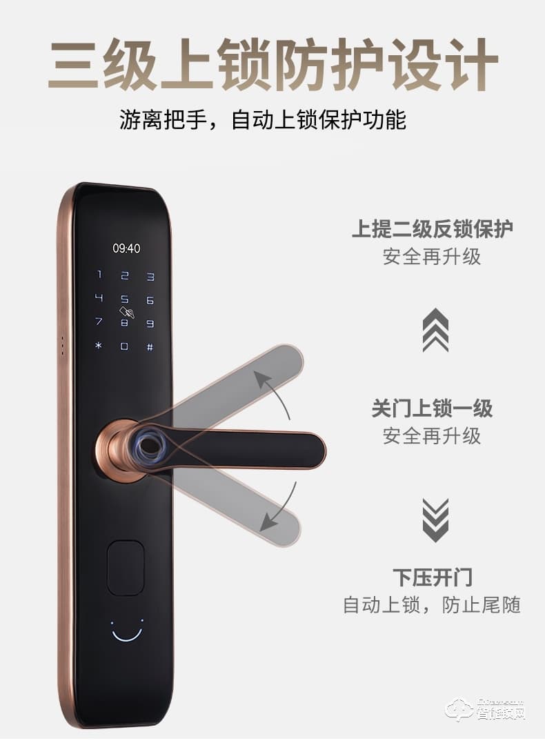 科罗格智能锁 MG-606 家用防盗门电子锁大门锁