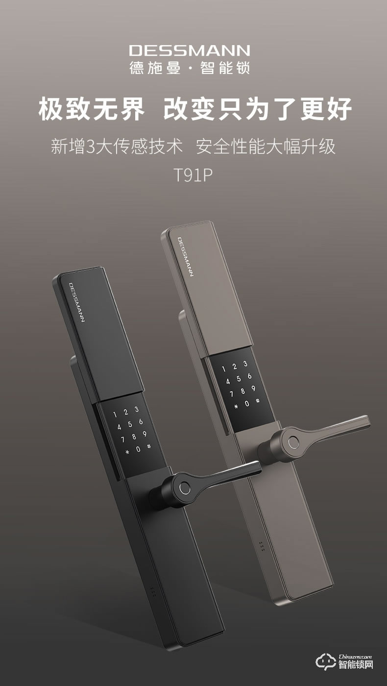 德施曼智能锁 T91P家用防盗门智能锁电子密码锁