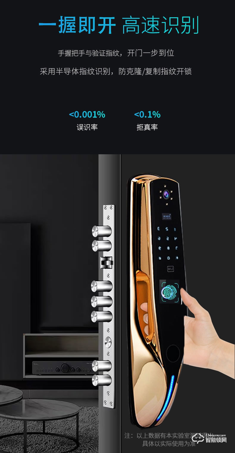 孚睿智能锁 可视猫眼门铃家用智能锁