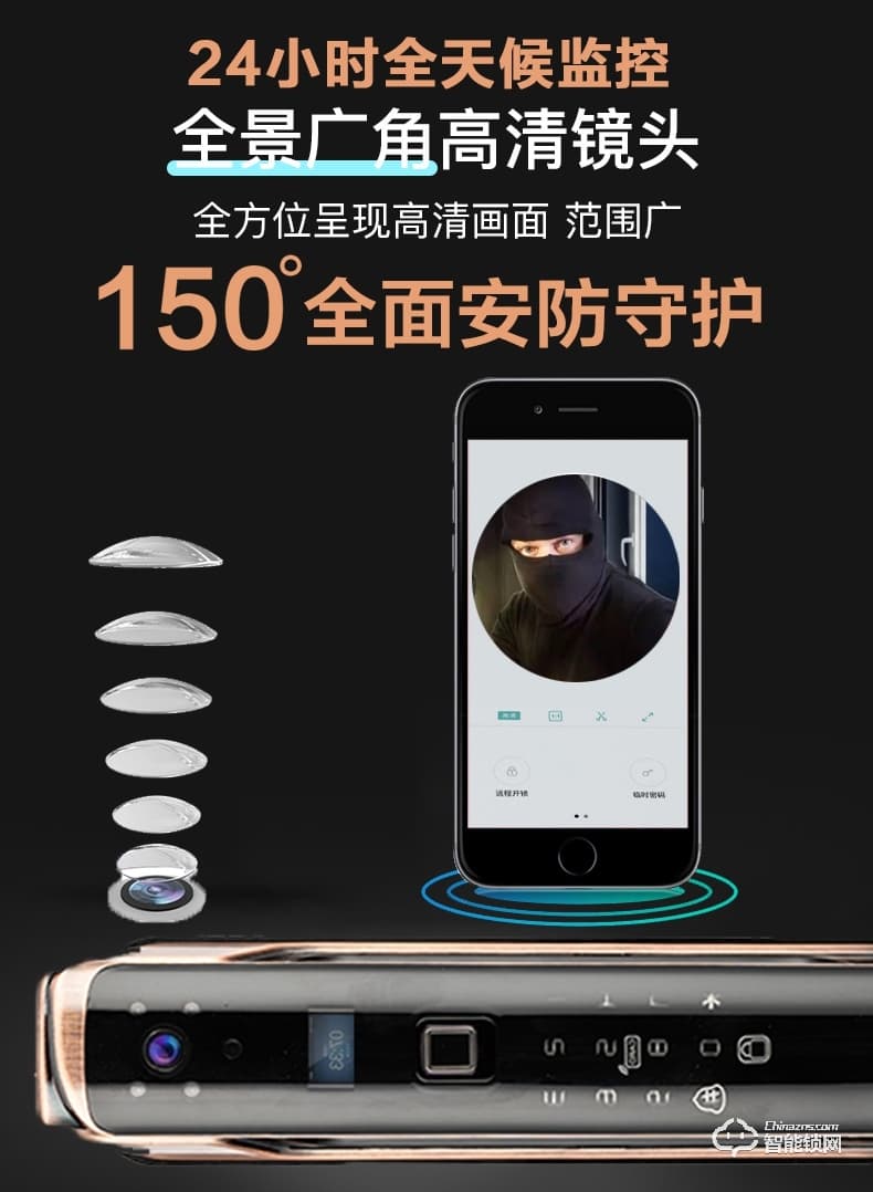 孚睿智能锁 可视门铃家用防盗门智能锁