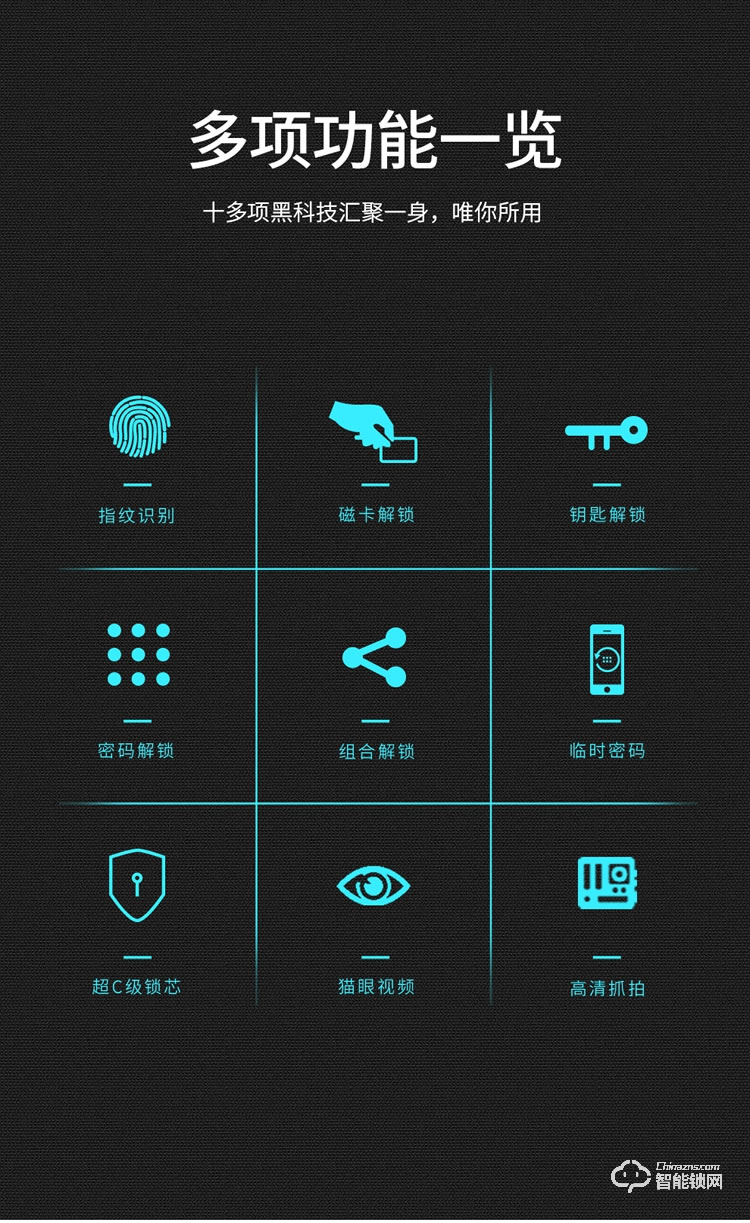 皇家金盾智能锁 M30家用猫眼可视云智能锁