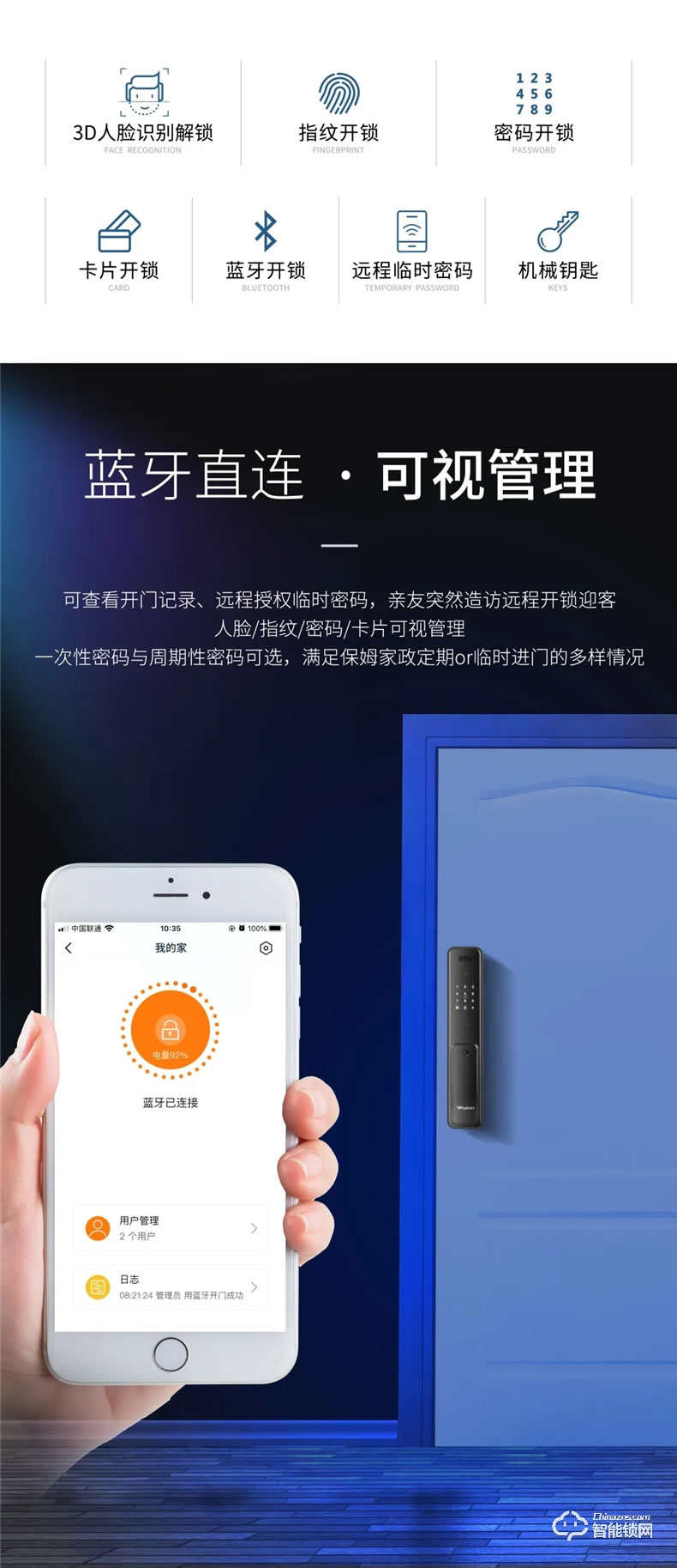 惠氏智能锁 S-R2人脸识别全自动智能锁