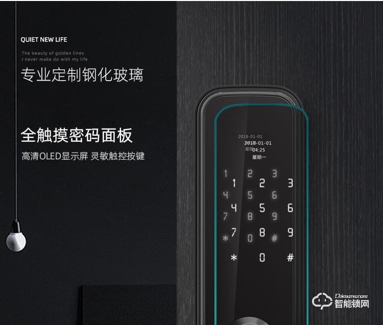 Housetek智能锁  C1901手机远程密码锁智能门锁