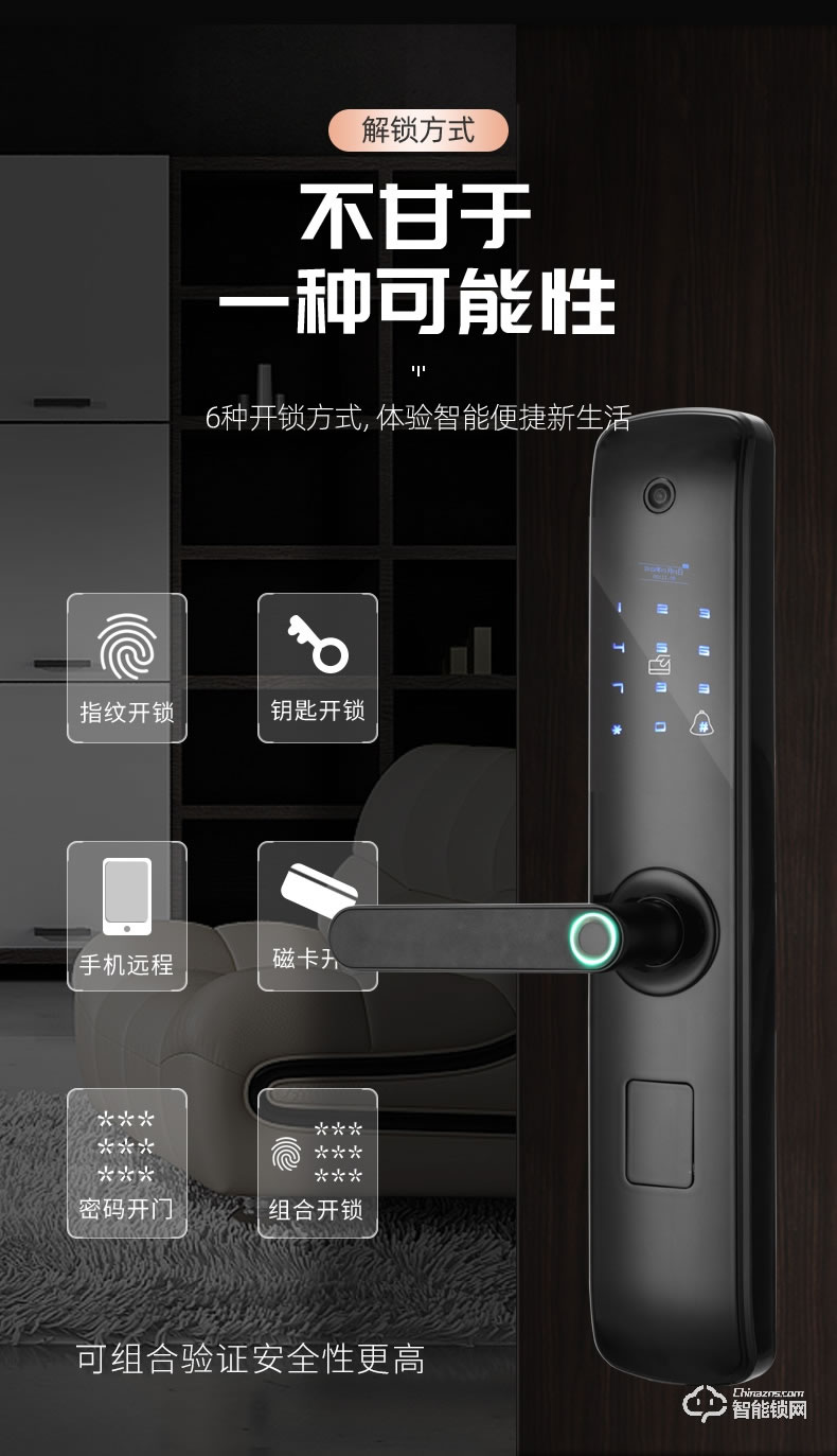Housetek智能锁 L1808手机远程密码锁智能门锁