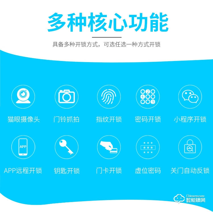 普利邦智能锁 全自动带监控摄像头智能锁