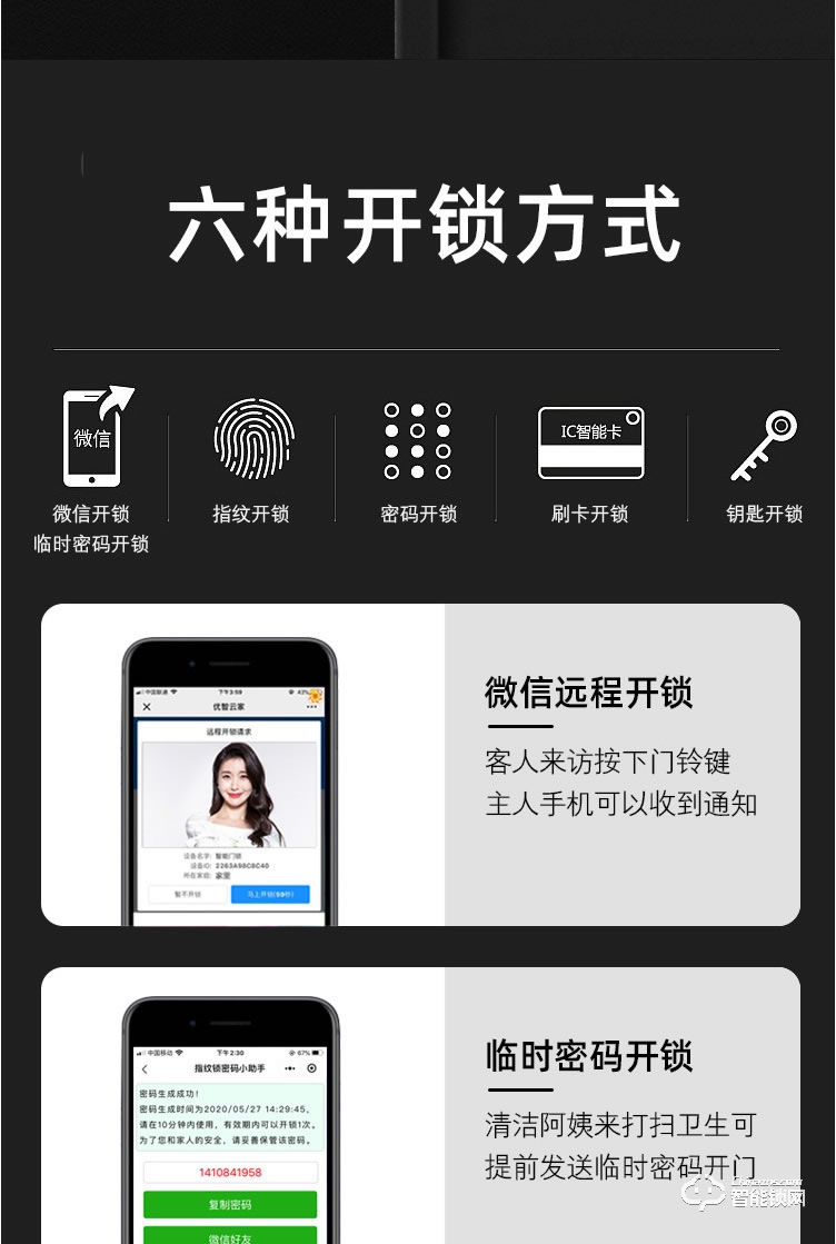普利邦智能锁 全自动猫眼可视大屏监控抓拍锁