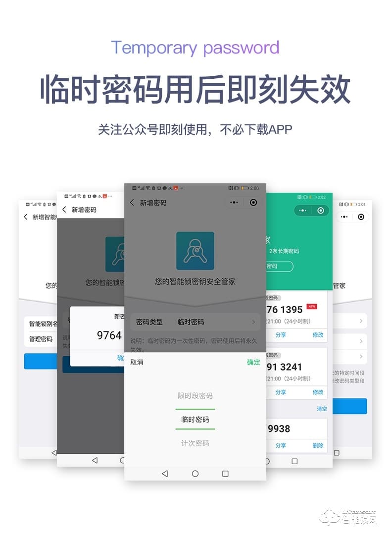普利邦智能锁 家用房间指纹锁大密码锁