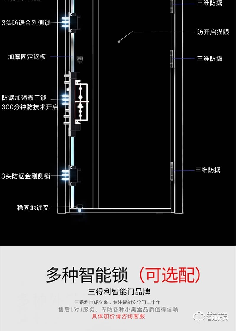 三得利智能门 防盗门进户安全门