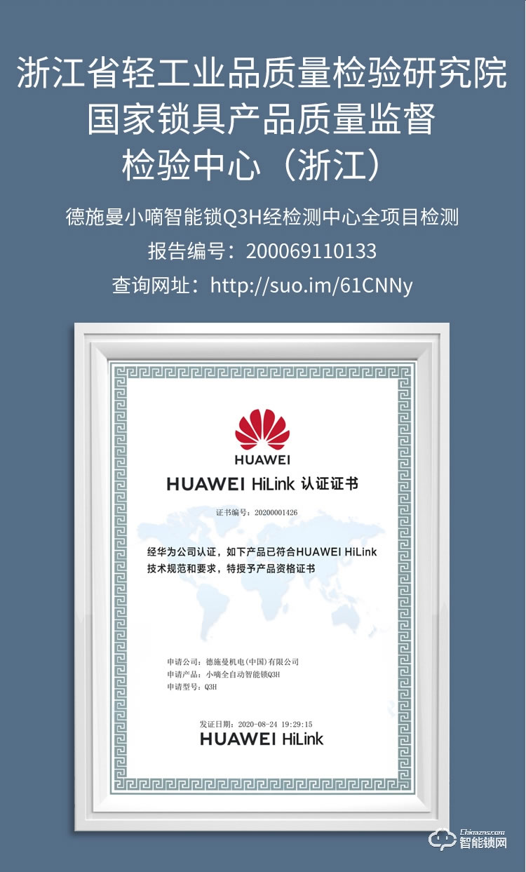 德施曼智能锁 Q3H家用防盗门全自动智能锁