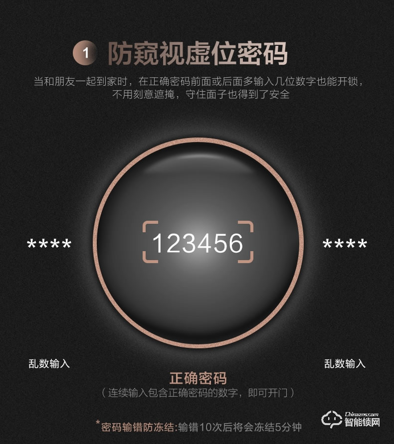 沃德浮智能锁 D16F智能锁密码锁指纹锁