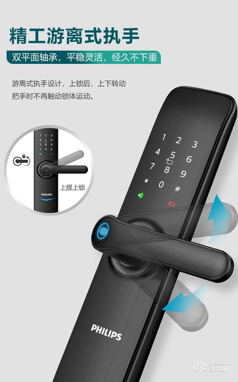 飞利浦智能锁 7100DS家用防盗门智能锁密码锁