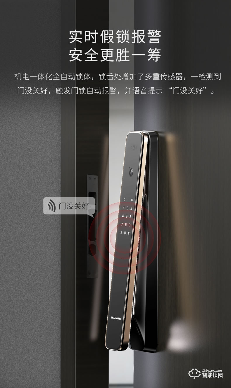 德施曼智能锁 R8家用3D人脸智能视频锁