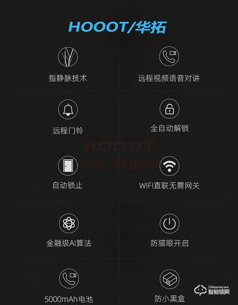 华拓智能锁 RL5远程可视对讲防盗门锁