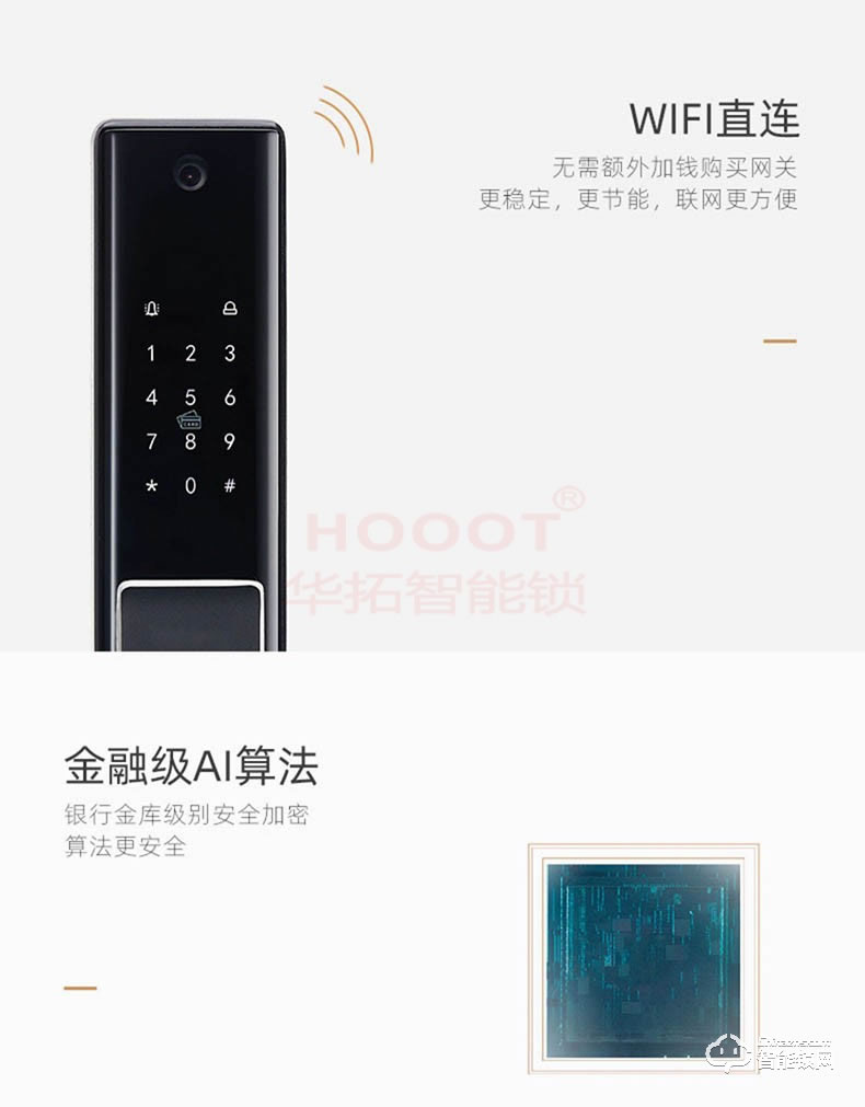 华拓智能锁 RL5远程可视对讲防盗门锁
