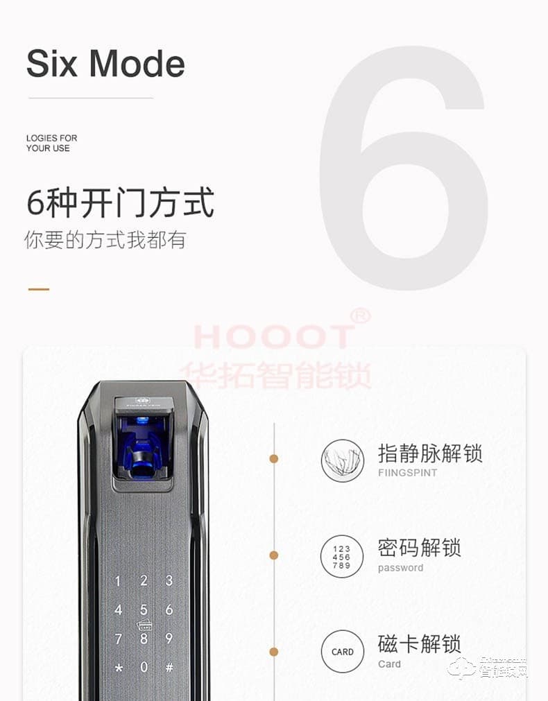 华拓智能锁 RL4全自动智能密码门锁