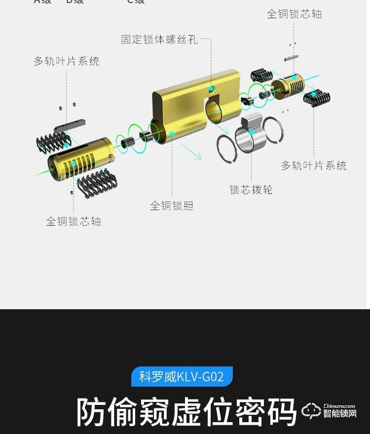 科罗威智能锁 KLV-G02时尚直板密码锁智能门锁