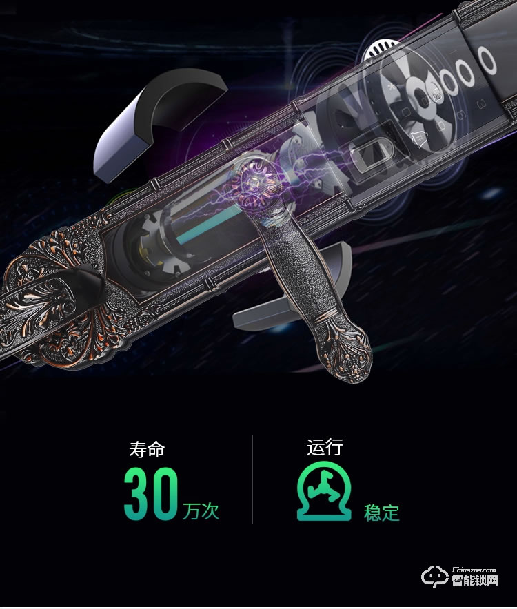 科罗威智能锁 LKV-D02别墅双开门指纹锁滑盖欧式锁