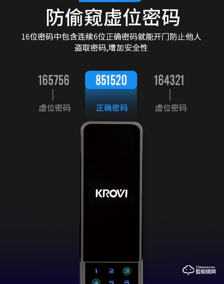 科罗威智能锁 KLV-B02滑盖指纹密码智能锁