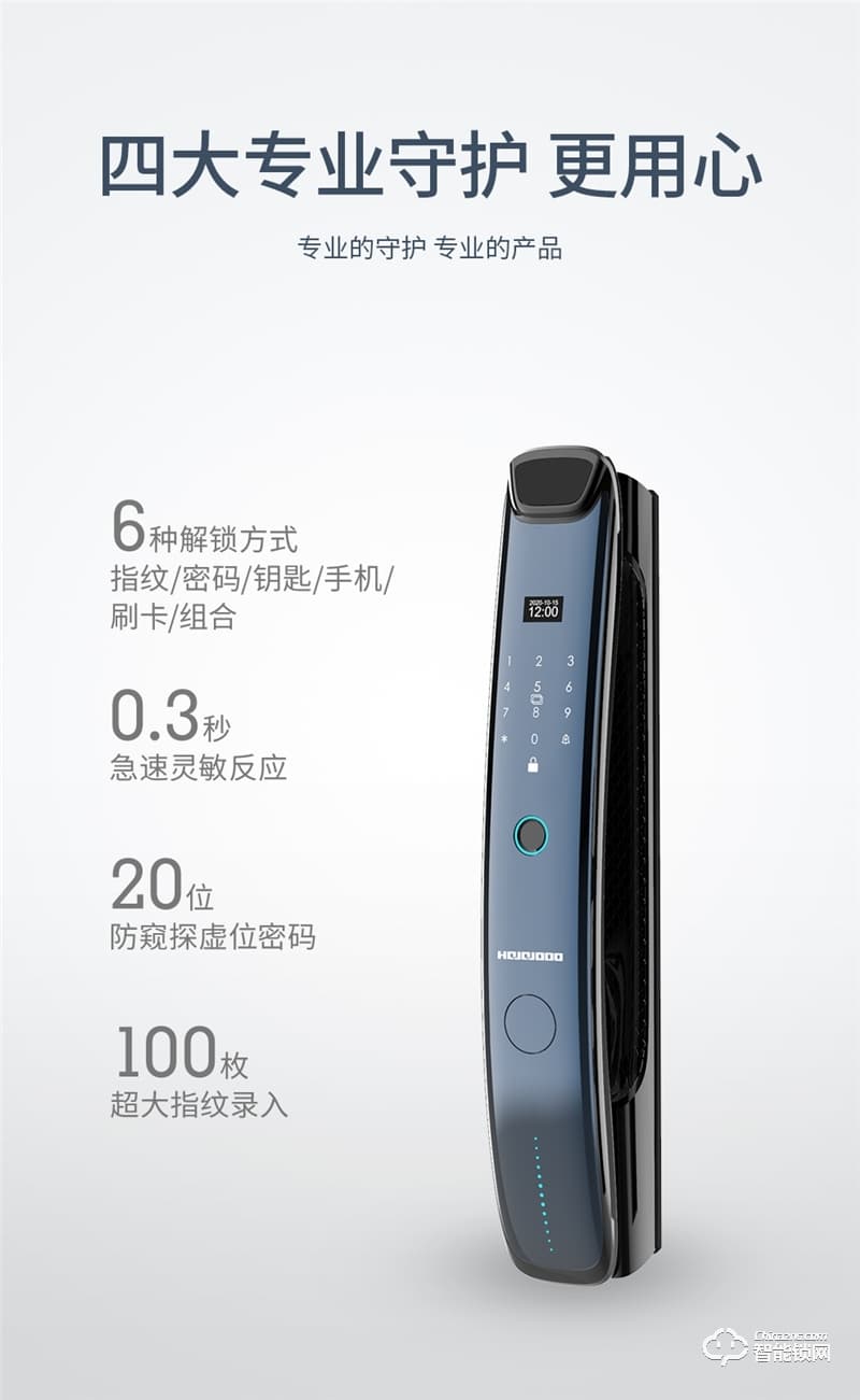 皇家金盾人脸锁 F6全自动智能指纹锁密码锁