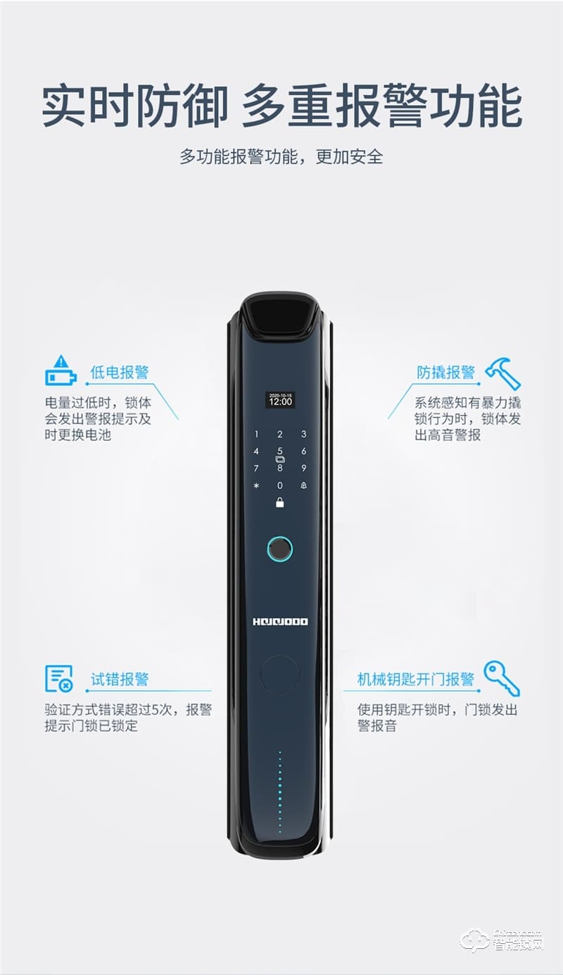 皇家金盾人脸锁 F6全自动智能指纹锁密码锁