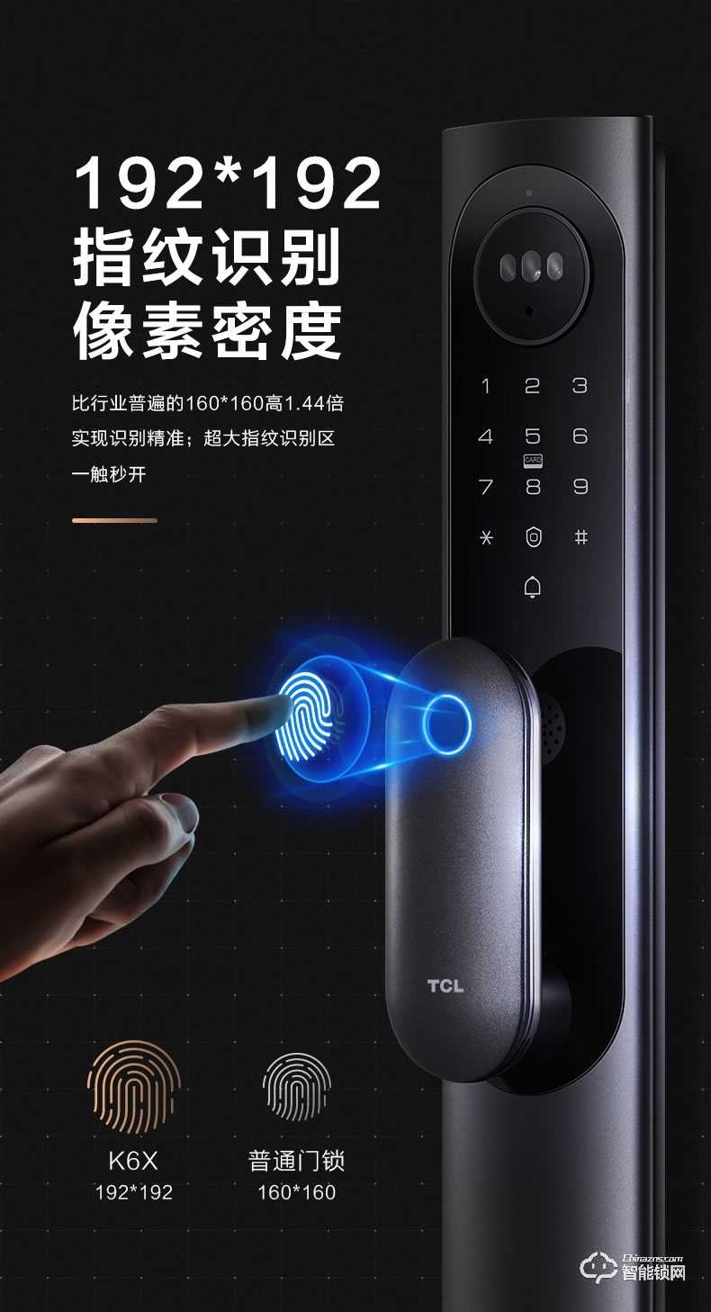 TCL智能锁 K6X人脸识别智能锁指纹门锁
