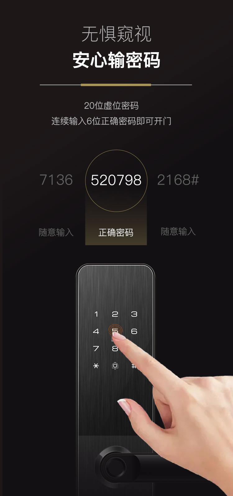TCL智能锁 K6V家用防盗门半自动防盗智能锁