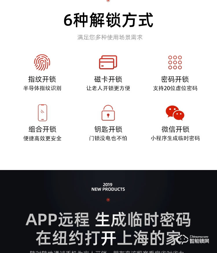 艾迪亚克智能锁 H1全自动直板密码指纹锁