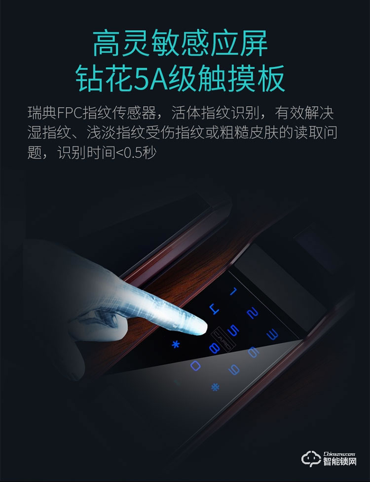 蓝君智能锁 防盗门推拉式智能密码锁