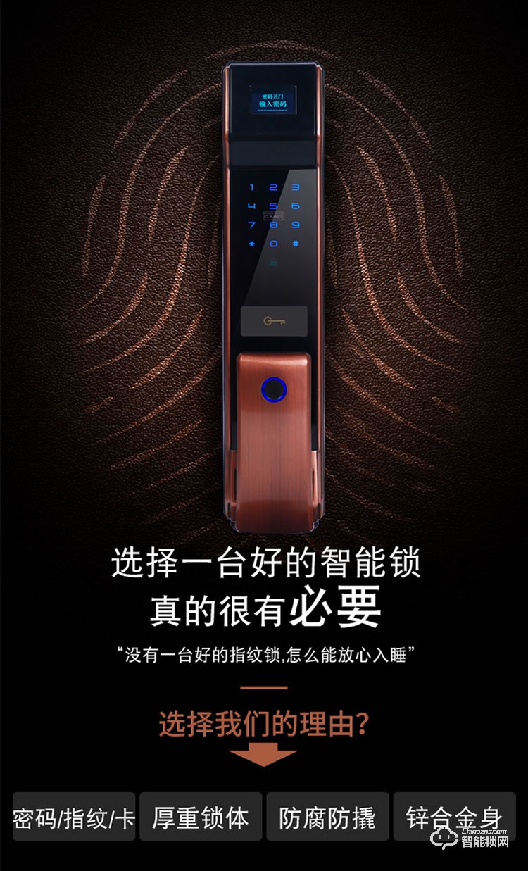 蓝君智能锁 防盗门推拉式智能密码锁