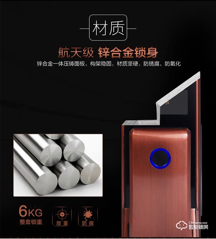 蓝君智能锁 防盗门推拉式智能密码锁