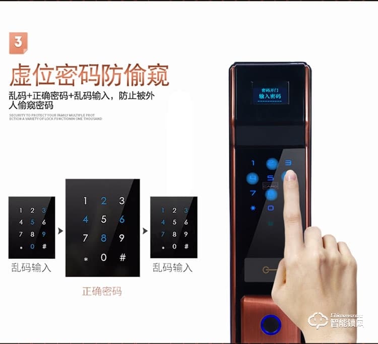 蓝君智能锁 防盗门推拉式智能密码锁